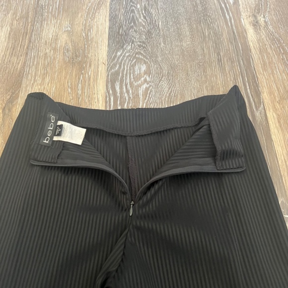 Bebe Black Pin Stripe Wide Leg Dress Pants - Picture 4 of 6